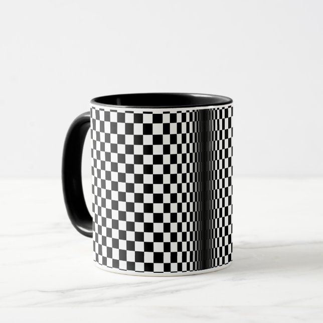Caneca contraste preto-branco de arte (Frente Esquerda)