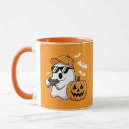 Caneca Controlador de Abóbora Fantasma Gamer Halloween Le