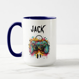 Caneca Controle de Video Game Aquarela   Jogos Legais