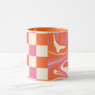 Caneca Controlos e picos - Rosa, Laranja e Creme