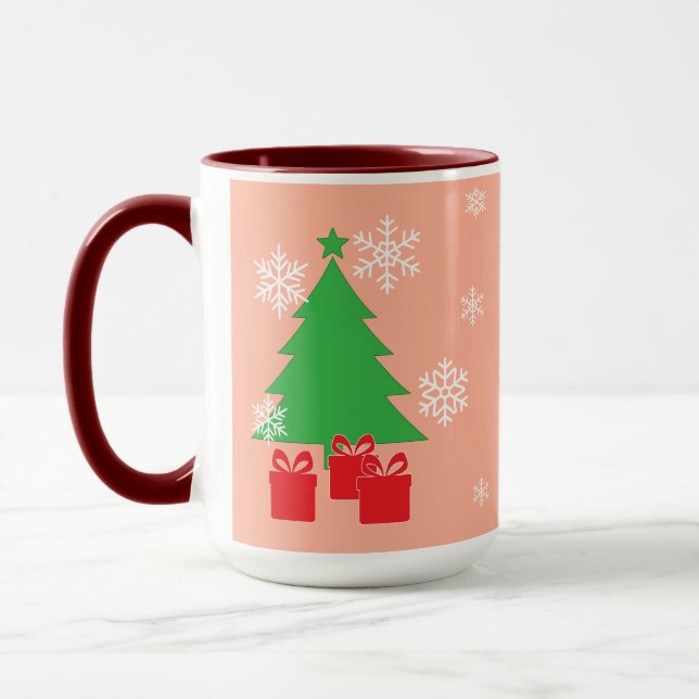 Caneca Convite de festas de Natal mágico | Elegante Holid (Esquerda)