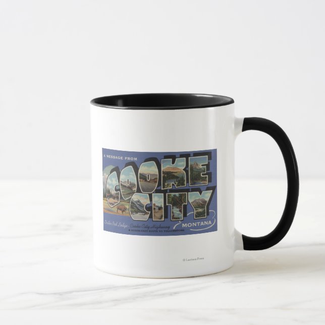 Caneca Cooke City, Montana - Cenas com Letras Grandes (Direita)
