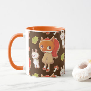 Caneca Cookies decorados com animais de madeira