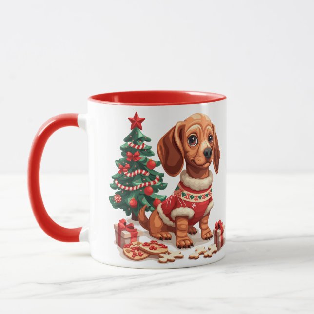 Caneca Cookies Feriados de Cão de Natal (Esquerda)