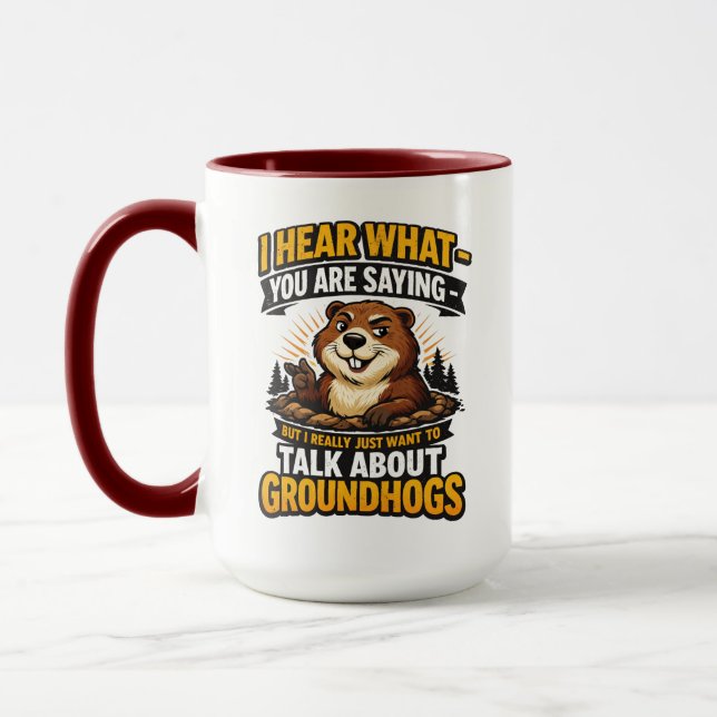 Caneca Cool Groundhog Day Groundhog | Funny February (Esquerda)