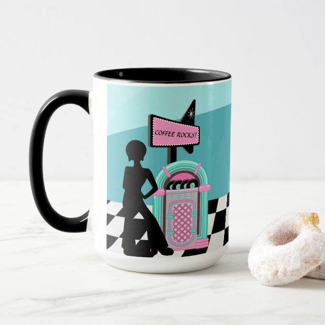 Caneca Cool retro juke box customizable (Com Donut)