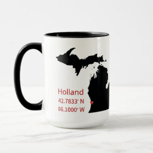 Caneca Coordenadas GPS de Holland Michigan