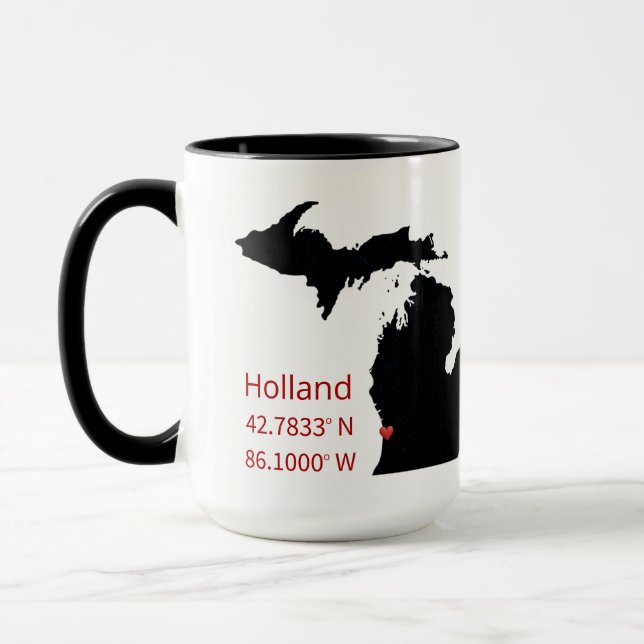 Caneca Coordenadas GPS de Holland Michigan (Esquerda)
