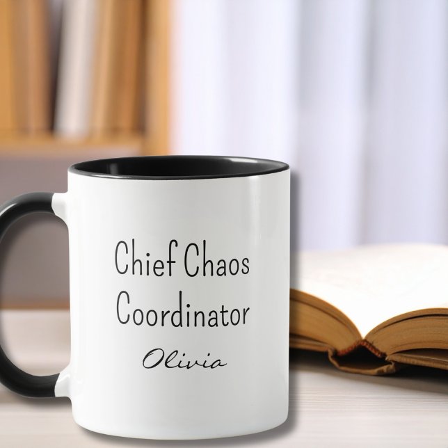 Caneca Coordenador de Caos Chefe de Funcionário Engraçado (Criador carregado)
