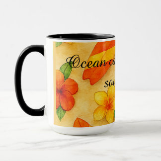 Caneca Copacabana Beach Watercolor Floral Tropical