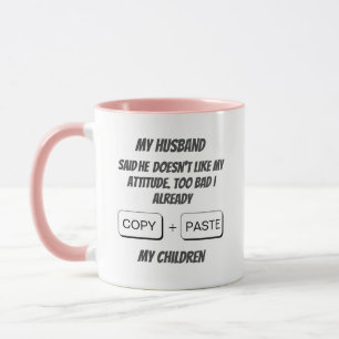 Caneca Cópia personalizada da mãe engraçada + colar Mu