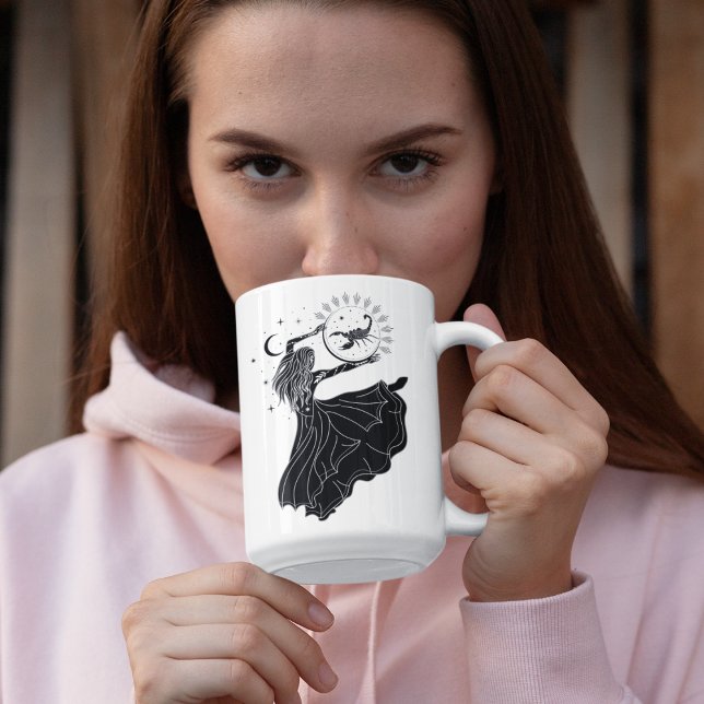 Caneca Copo com Borda Preta 450ml Menina Dançando Escorpi (Criador carregado)