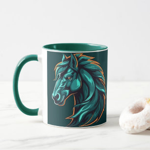 Caneca Copo com Design de Cavalo, Arte Rústica de Animais