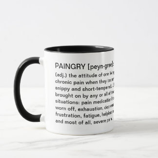 Caneca Copo crônico da dor de Paingry - cara da definição