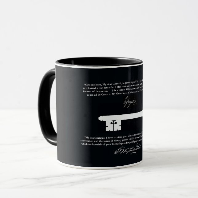 Caneca Copo da chave da liberdade de George Washington (Frente Esquerda)