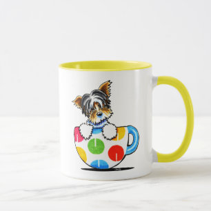 Caneca Copo das bolinhas de Biewer Yorkie