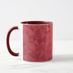 Caneca Copo de Arte Poligonal Vermelho Elegante para Pres