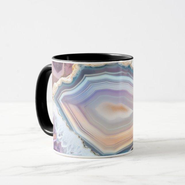 Caneca Copo de Café com Foto de Cristal Geodo | Cristal (Frente Esquerda)