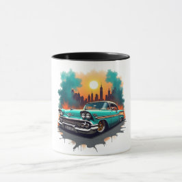 Caneca Copo de Café com Vibrações de Paisagem Urbana de C