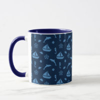 copo de café da vida do oceano