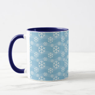Caneca copo de café de natal com flocos de neve