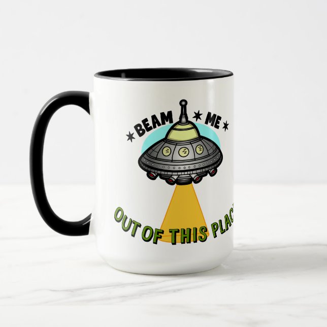 Caneca Copo de Café do Feixe da Nave Alienígena 425ml (Esquerda)