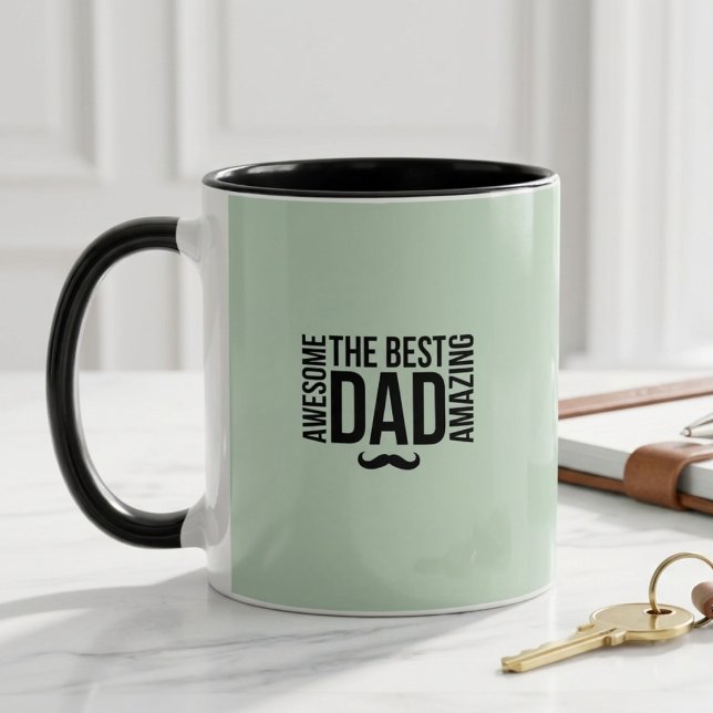 Caneca Copo de chá verde elegante para pai (Criador carregado)