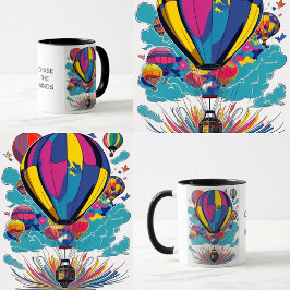 Caneca Copo de Encorajamento do Balão de Ar Quente Colori