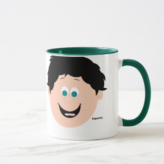 Caneca Copo de Riso Menino Cabelo Escuro (Direita)