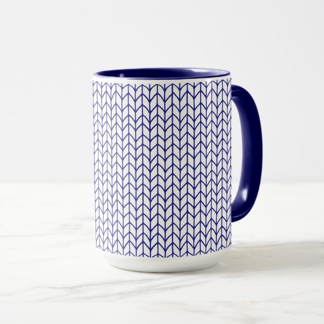 Caneca Copo Navy Combo de MALHA AZUL KNIT (Frente Esquerda)