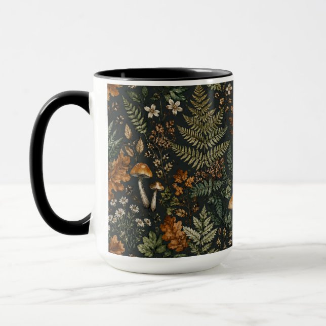 Caneca Copo Preto de Café Seamless de Samambaia de Cogume (Esquerda)