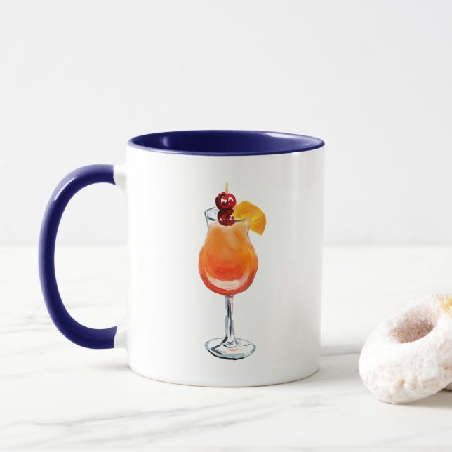 Caneca Coquetel Tequila Sunrise Aquarela (Com Donut)