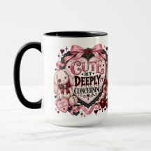 Caneca Coquette Goth 443ml Enfeite Fofinho Mas Mui