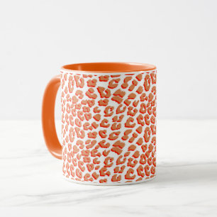 Caneca Cor âmbar e Impressão Leopardo Branco