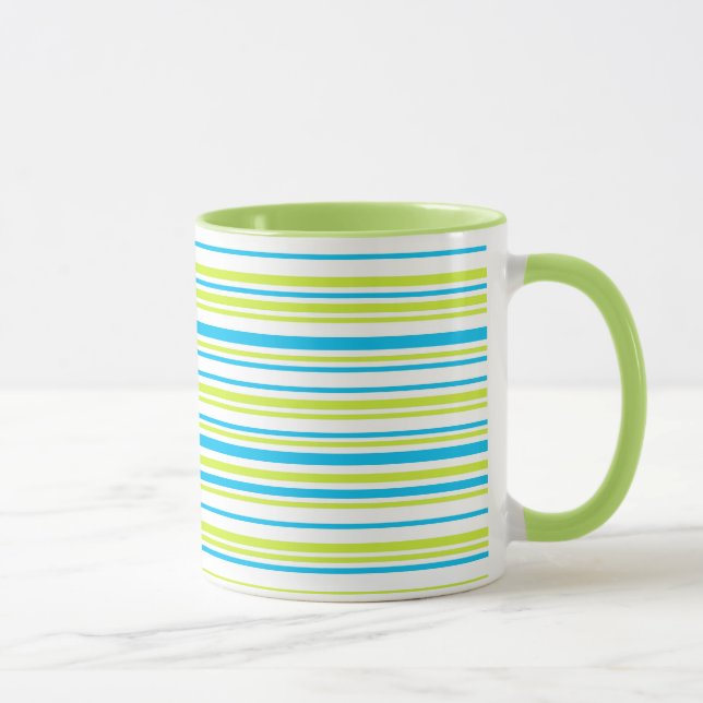 Caneca Cor azul e verde - Padrão de distribuição simples (Direita)