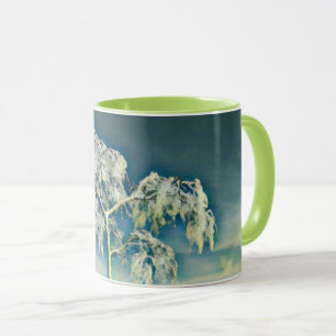 Caneca Cor da água moderna das árvores neves coloridas