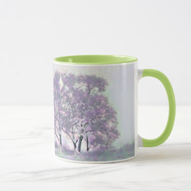 Caneca Cor da água moderna das árvores neves coloridas (Direita)