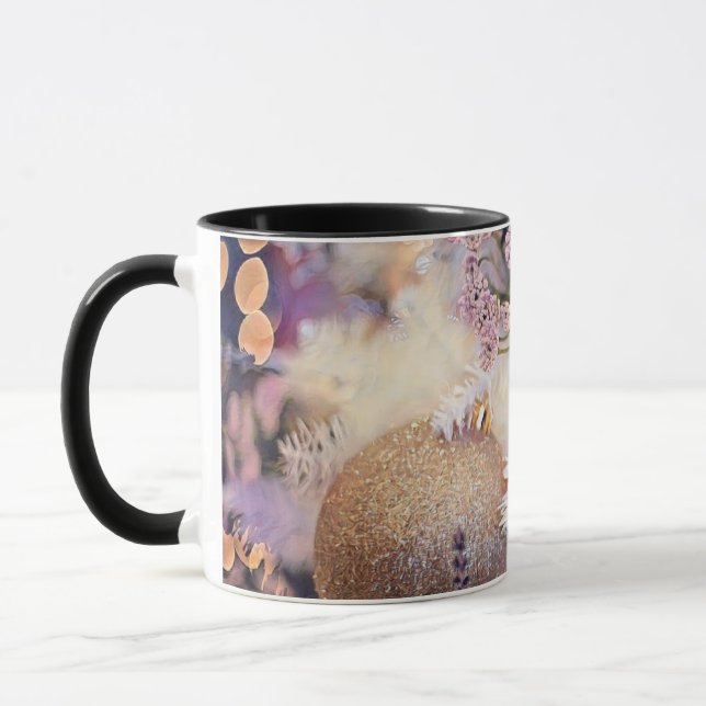 Caneca Cor d'água Enfeites de natal roxos (Esquerda)