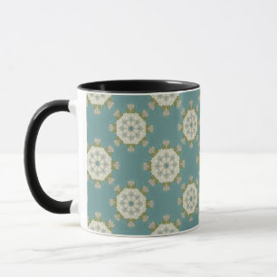 Caneca Cor damasco com elementos abstratos