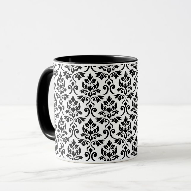 Caneca Cor damasco em branco (Frente Esquerda)