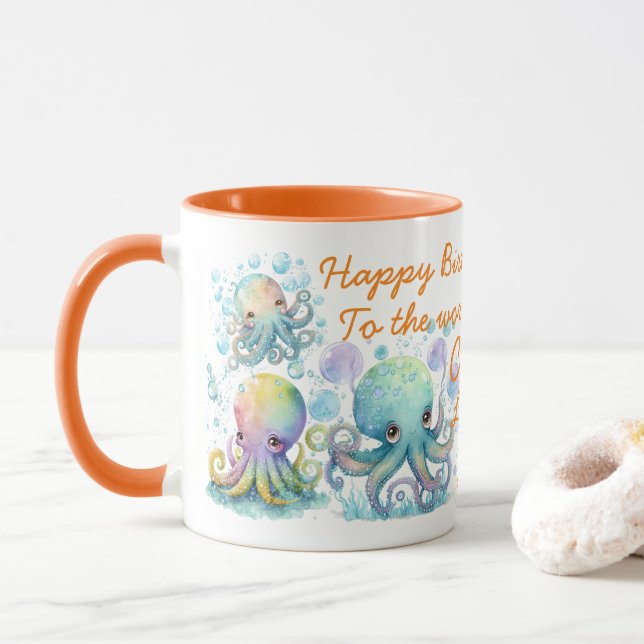 Caneca Cor de Água Cura Octopus Dois Laranja Tonelada (Com Donut)