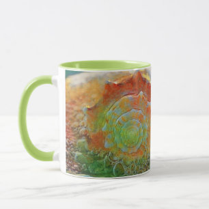 Caneca Cor de Água Moderna Laranja e Cana Verde