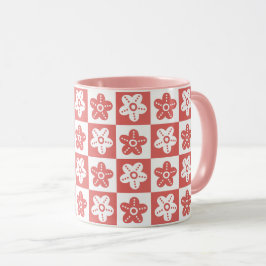 Caneca Cor - de - Flor Vermelho Branco
