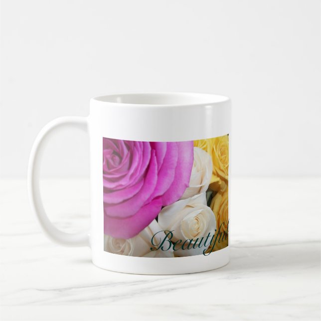 Caneca cor-de-rosa bonita (Esquerda)