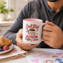 Caneca Cor-de-Rosa com Café e Sassy para Pai de Me