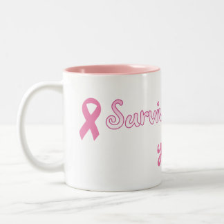 Caneca cor-de-rosa customizável da fita