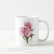 Caneca cor-de-rosa da aguarela do vintage