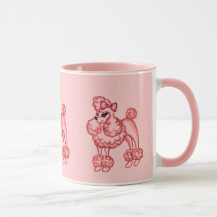 Caneca cor-de-rosa da caniche