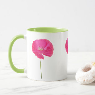 caneca cor-de-rosa da papoila