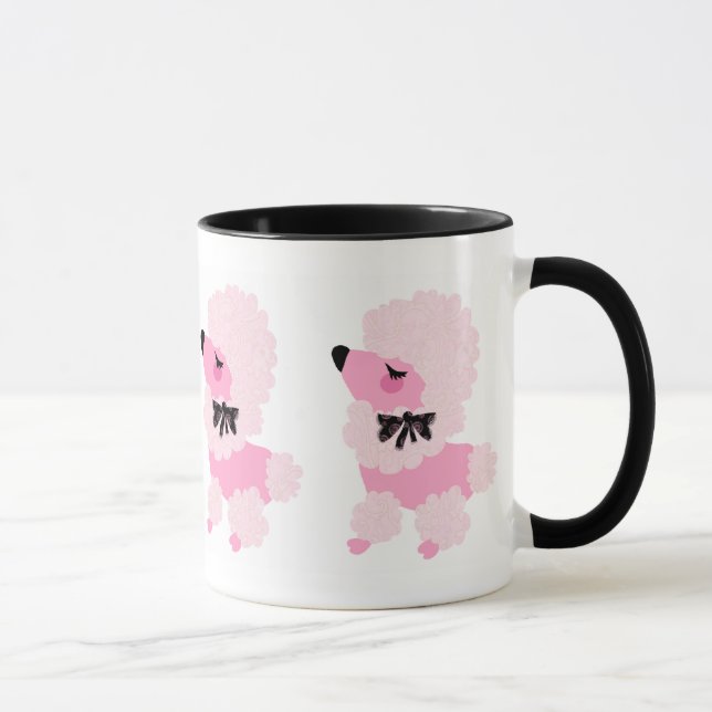 Caneca cor-de-rosa das caniches (Direita)